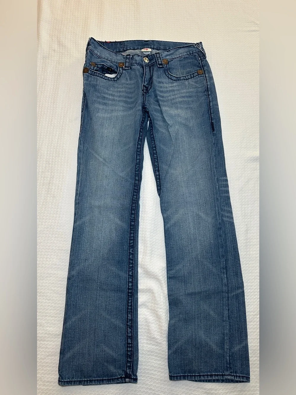 True Religion Men's Medium Blue Slim Straight Jeans